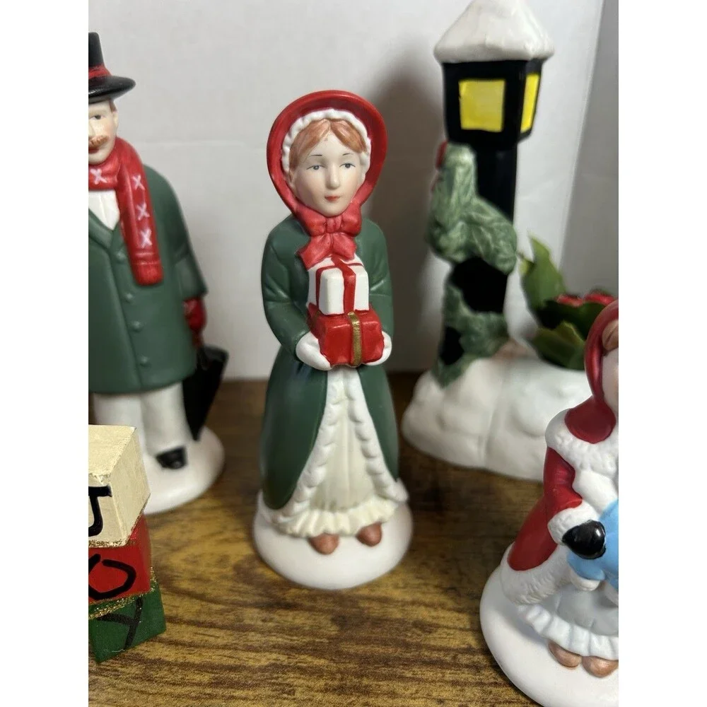 Vintage Christmas Carolers  Ceramic Vintage figures  Village Made In Philippines